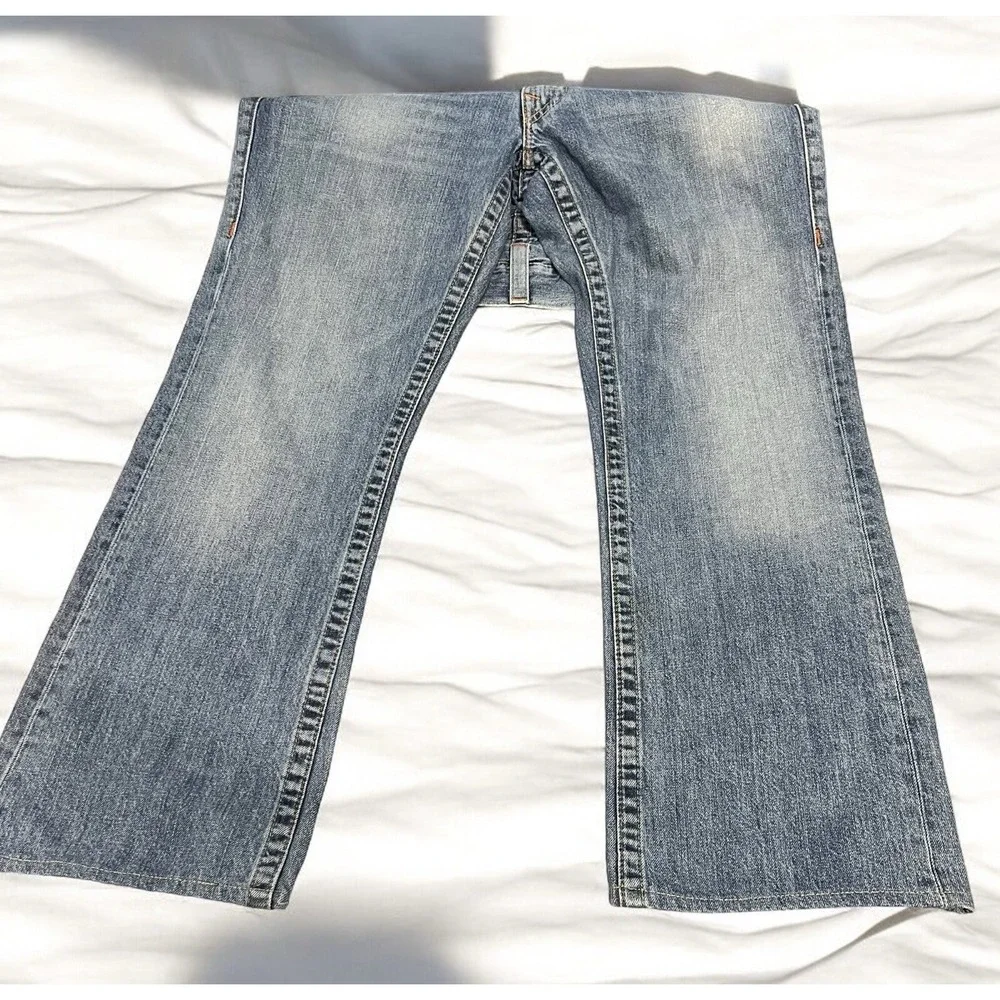 Vintage True Religion Y2K 90s Jeans Bootcut Women's US 33 Denim Distressed